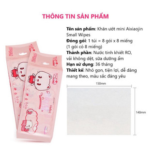 Set 8 Gói khăn ướt mini