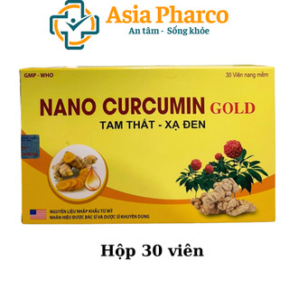 Nano Curcumin Gold Tam thất xạ đen - hết đau dạ dày tá tràng (hộp 30 viên nang mềm)