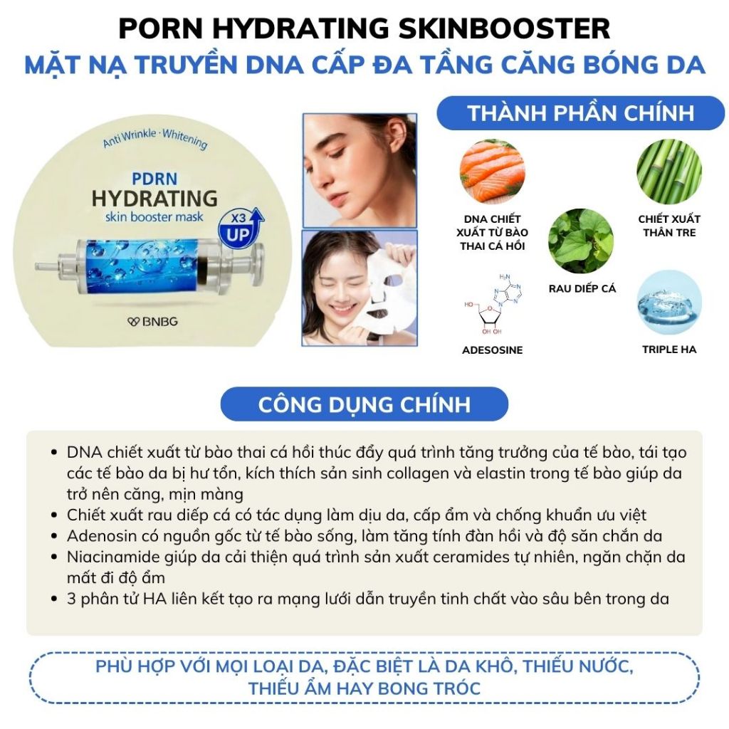 Mặt Nạ BNBG Vita Genic Jelly Mask (30ml) Truyền Năng Lượng, Dưỡng Ẩm,Dưỡng Trắng,Giảm Mụn,Phục Hồi