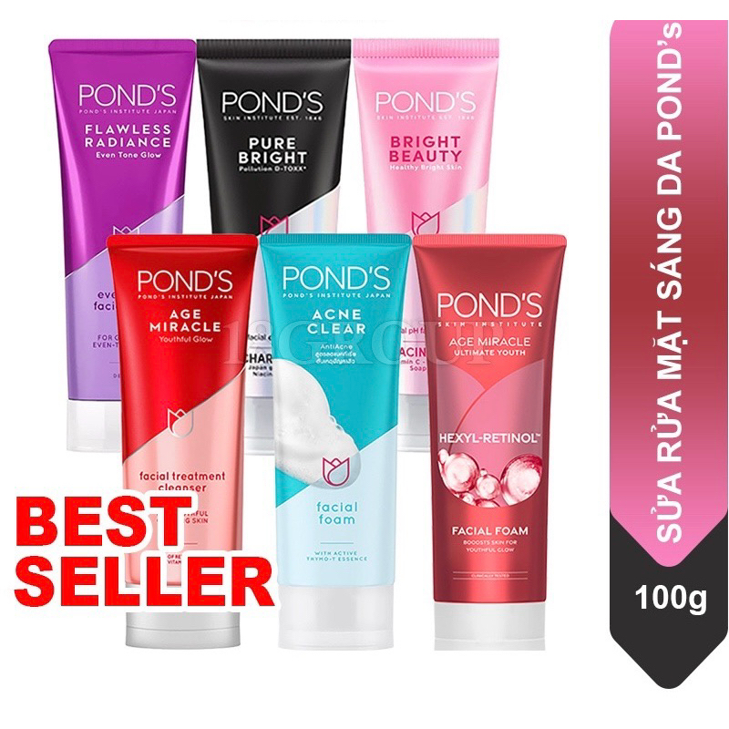 Sữa Rửa Mặt Pond's Sáng Da White Beauty