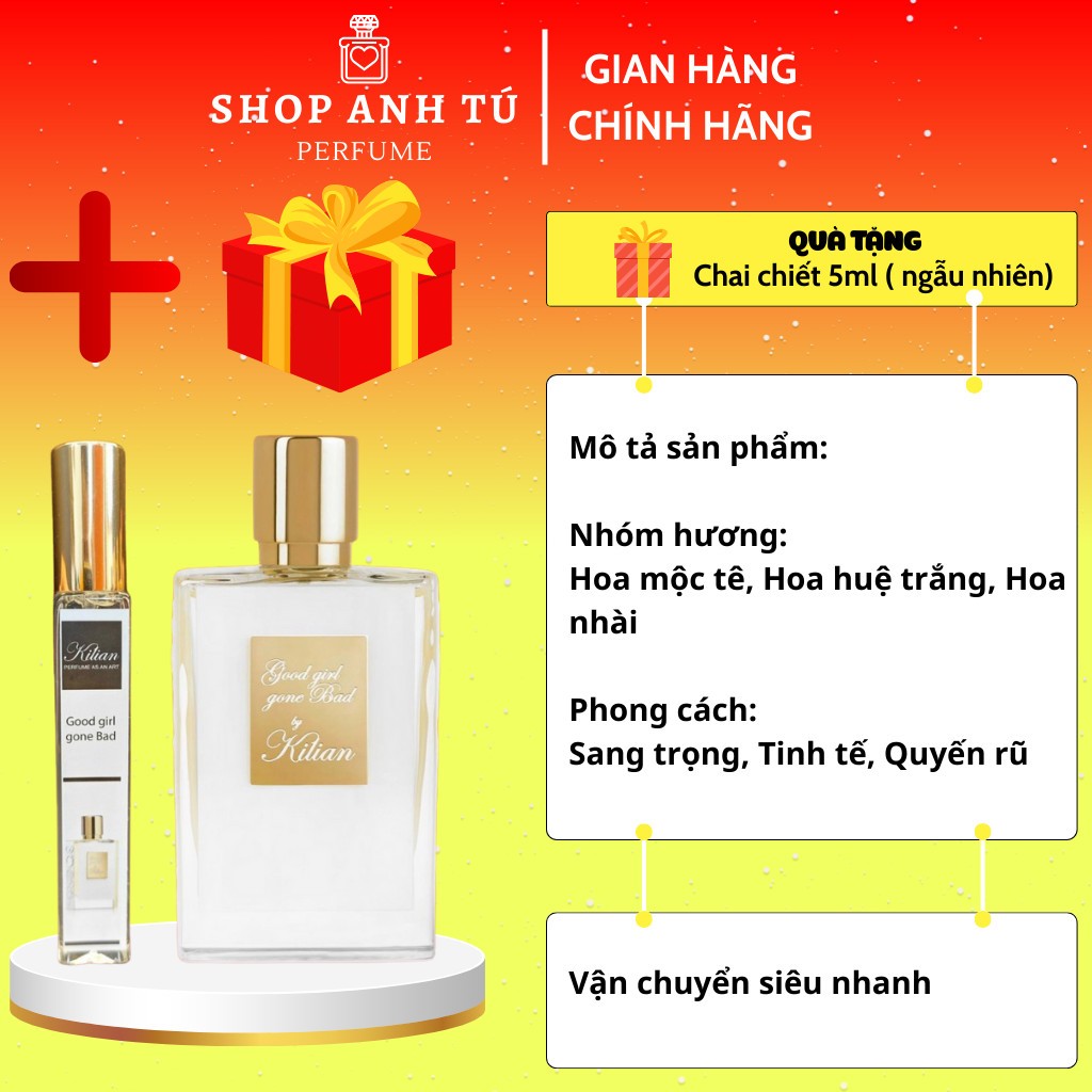 Nước Hoa Rắn Trắng Kilian Good Girl Gone Bad Chiết 10ml Tinh Tế Sang Trọng  [ Tặng Lọ Chiết 5ml ] - Shop Anh Tú