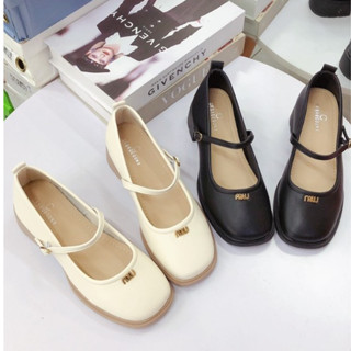 Giày búp bê nữ  mary jane da mềm đế cao su 4cm đi êm chân hàng Qc fullbox 998-5