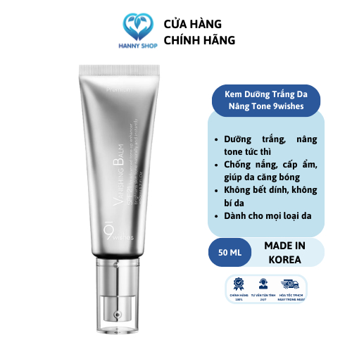 Kem Dưỡng Trắng Da Nâng Tone 9wishes Vanishing Balm Premium SPF21++