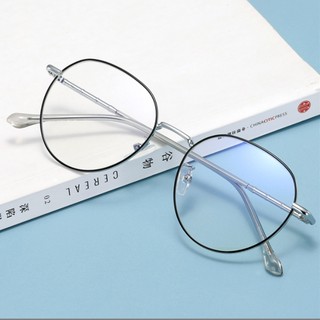 Kính cận có độ sẵn 0 - 6 độ nam nữ mắt tròn kim loại màu bạc, đen vàng 2998. Tròng chống tia UV, ánh sáng xanh, đổi màu