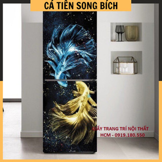 Giấy Decal Dán Tủ Lạnh Phong Thủy CÁ TIÊN SONG BÍCH