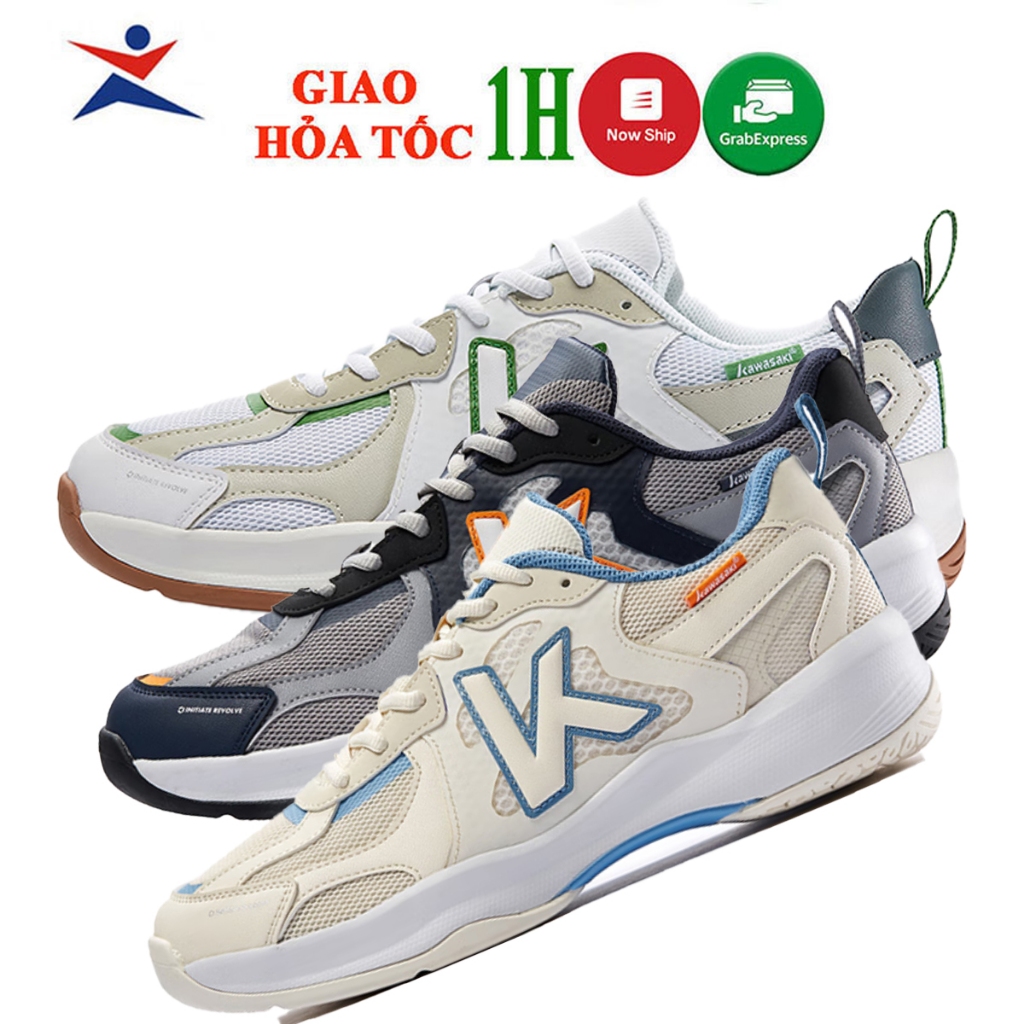 Giày cầu lông Kawasaki B3328 mẫu mới 3 màu dành cho nam và nữ bảo hành 12 tháng nhẹ êm chân thoáng k