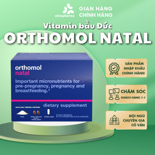 Olivepharma chính hãng - ORTHOMOL NATAL hỗ trợ bổ sung vitamin, khoáng chất cho mẹ trước mang thai, mẹ bầu, mẹ sau sinh