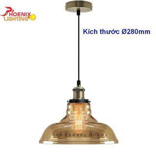 Đèn thả trang trí đuôi đồng chao thuỷ tinh - Đèn Phượng Hoàng