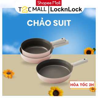 Chảo chống dính bếp từ locknlock cao cấp suit màu hồng size to 18 22 24 26cm csu1263pik t2cmall