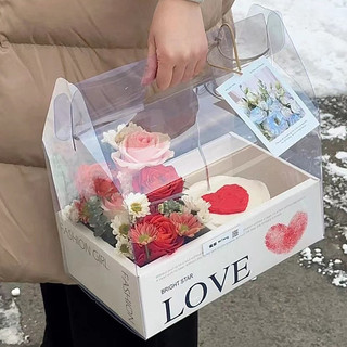 Set 10 hộp mica 2 ngăn love trắng-q8344