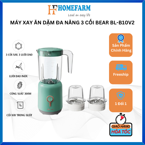 Máy Xay ăn Dặm Đa năng 3 Cối BEAR Xay Thịt, Xay Đồ Khô, Xay Đồ Ăn Dặm Công Suất Lớn BL-B10V2