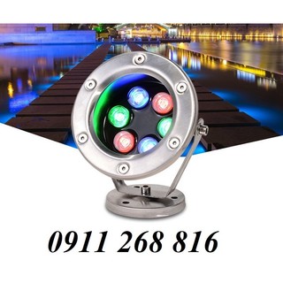 Đèn LED âm nước có đế 6w đổi màu 12VAC/24VAC Trang trí đài phun nước, hồ bơi, bể tiểu cảnh hòn non bộ sân vườn công viên