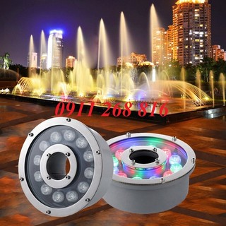 Đèn LED âm nước dạng bánh xe 12W đổi màu 24VAC đèn lắp đài phun nước bể cá hồ bơi bể tiểu cảnh sân vườn cảnh quan