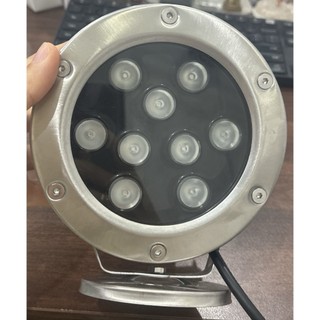 Đèn LED âm nước 9w (chiếu pha) đổi màu chiếu sáng bể cá, hồ bơi đài phun nước tiểu cảnh hòn non bộ sân vườn công viên
