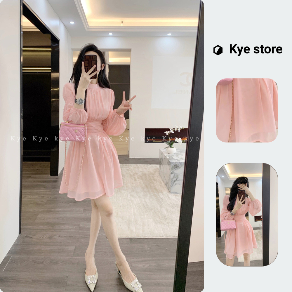 Váy xếp li KYE chất liệu voan 2 lớp Michi dress