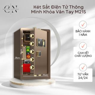 Két sắt điện tử thông minh, két sắt có vân tay, khóa điện tử chống cháy nổ an toàn cao cấp m215