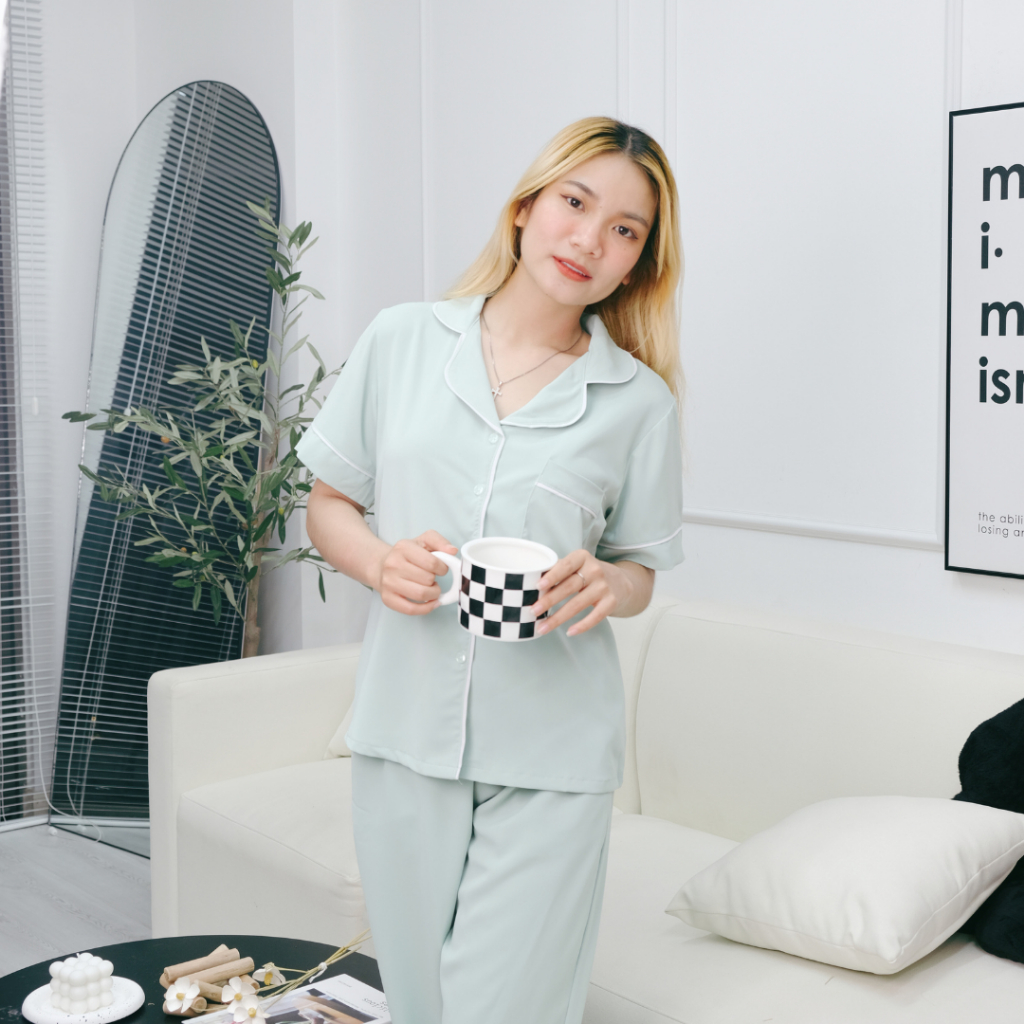 Đồ bộ Pijama nữ ngủ áo cộc quần dài chất lụa cao cấp YAMOPAD có big size mẫu mã đa dạng họa tiết dễ thương sang trọng