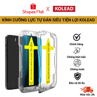  Kính cường lực iPh TC khung tự dán, độ cứng 9H dán full màn hình KOLEAD chống xước không cấn, chống bụi