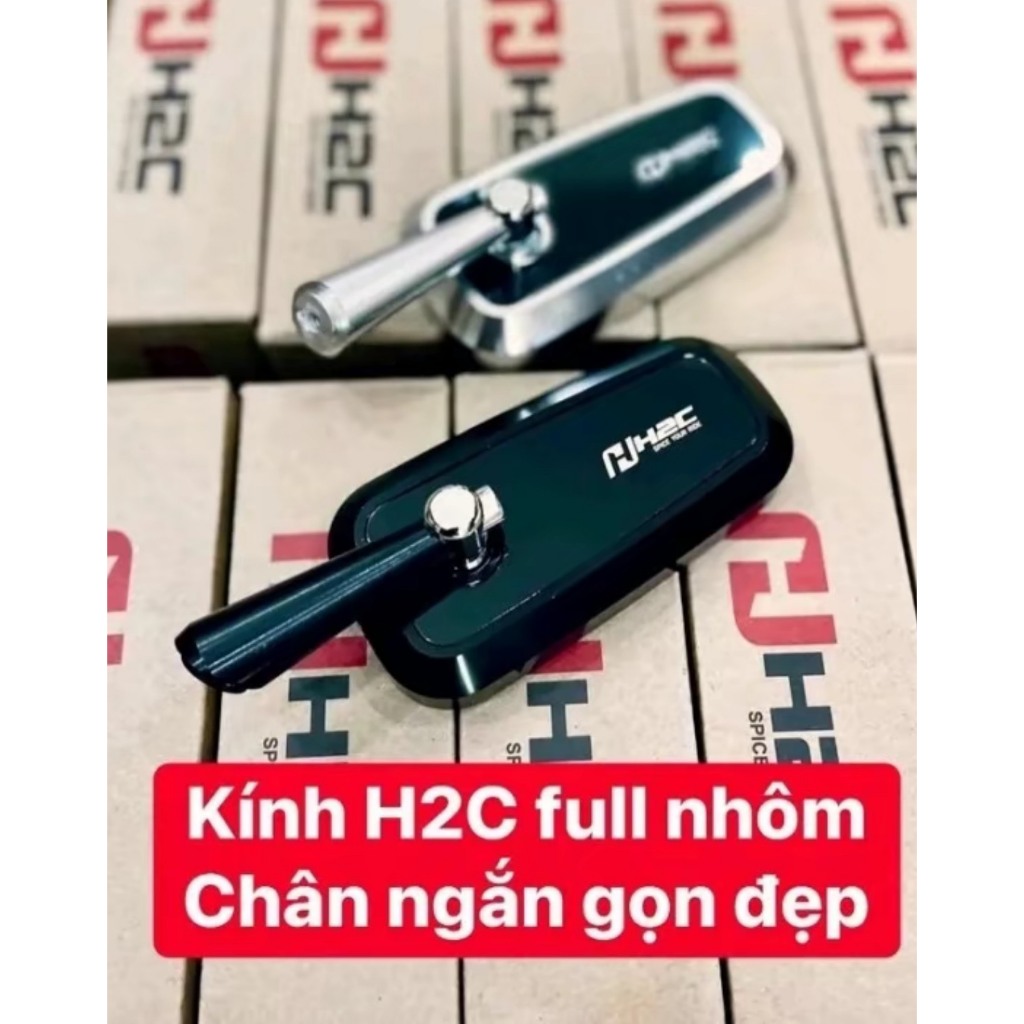 Kính H2c Chân Ngắn Kính Xe Máy H2C Nhôm CNC