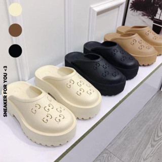 Dép Sục Gucci Nữ, Dép GC Nữ Độn Đế Cao Su Đúc Cao Cấp Đế Cao 5cm Hot Trend 2023-N19