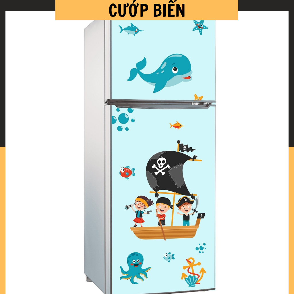 Decal dán tủ lạnh chống thấm nước - CƯỚP BIỂN