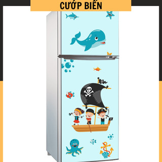 Decal dán tủ lạnh chống thấm nước - cướp biển