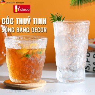 Ly thuỷ tinh uống nước, cốc uống nước thuỷ tinh hoạ tiết sông băng mát lạnh, đánh tan cái nóng PHALEDO (P-0921)