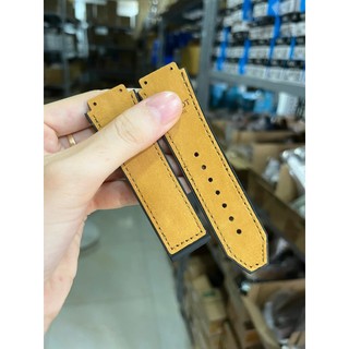Dây đồng hồ H.U.B nam size 42 da lộn nâu vàng 42mm (tặng kèm tool thay dây)