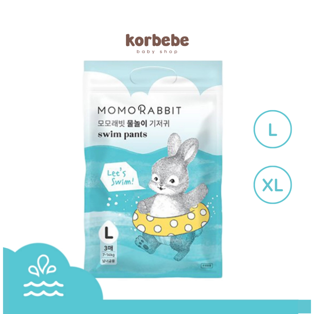 Set 3 bỉm bơi cho bé Momo Rabbit Hàn Quốc 2024 - 2 size L/XL