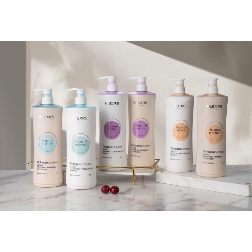 Dầu Gội Xả Olexrs Argan Oil Collagen 500ml/960ml Mẫu 2024 Phục Hồi Tóc Khô Xơ Hư Tổn, Hương Nước Hoa