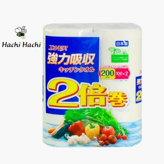 Khăn giấy bếp đa năng Ellemoi 2 lớp (2 cuộn x 100 tờ) - Hachi Hachi Japan Shop
