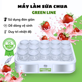 Máy Làm Sữa Chua Green Line 12 Cốc Thủy Tinh, Nồi Ủ Sữa Chua Truyền Thống, Làm Món Tráng Miệng Tại Nhà Bảo Hành 12 Tháng