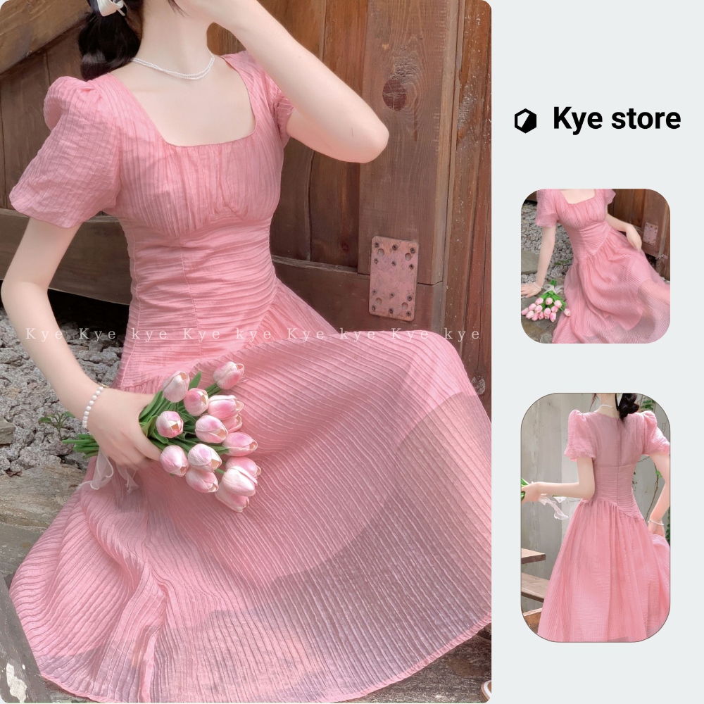 Váy dáng dài KYE chất liệu voan xếp li Bella dress