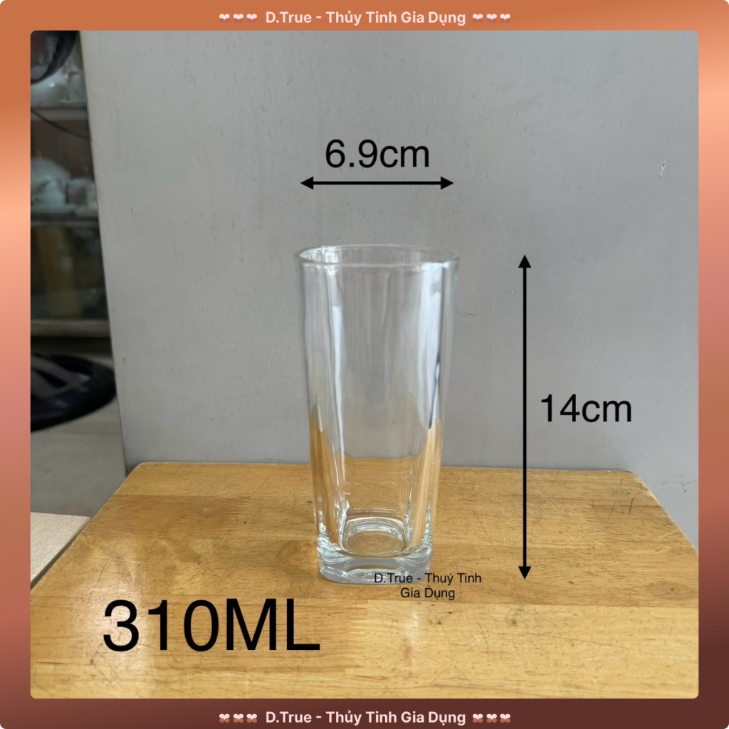 Set 6 Ly Vuông Cao Thủy Tinh Thái Lan UG-363