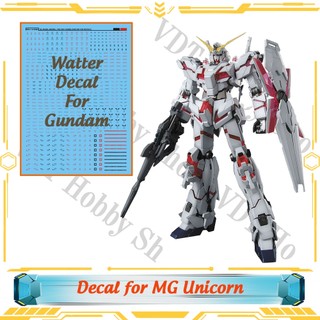 Decal nước cho mô hình gunpla MG Unicorn