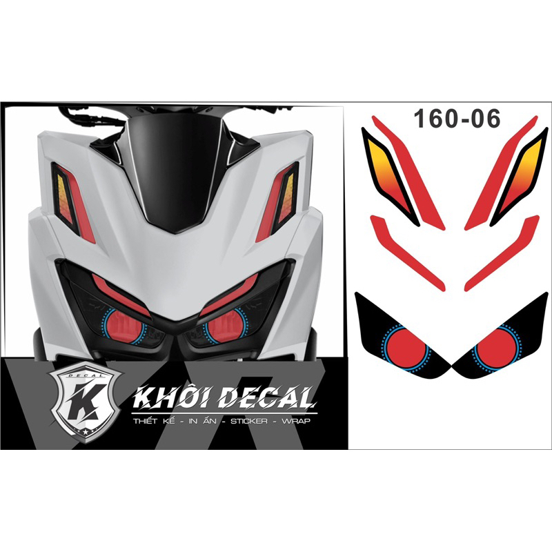 Decal dán đèn vario 160 thời trang siêu đẹp