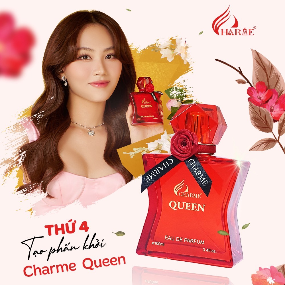 Nước Hoa Nữ CHARME QUEEN 100ml Lưu Hương Lâu Phong Cách Sôi Nổi, Quyến Rũ, Gợi Cảm Chính Hãng