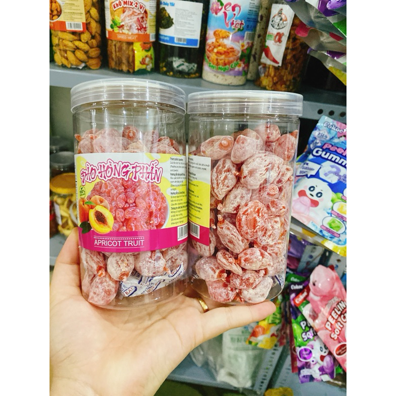 XÍ MUỘI ĐÀO HỒNG PHẤN CHUA NGỌT HŨ 500GR