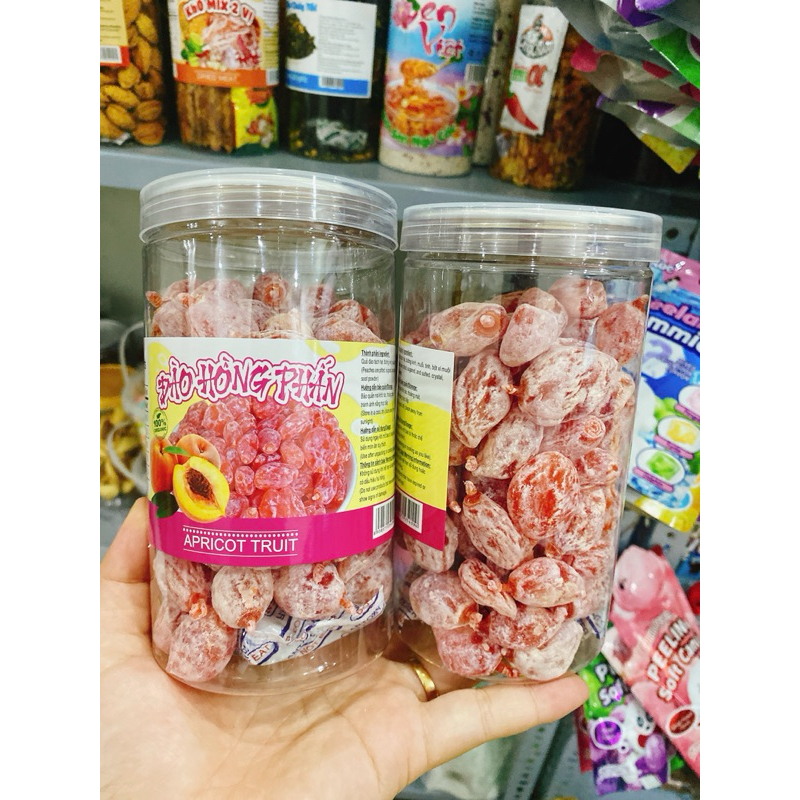 XÍ MUỘI ĐÀO HỒNG PHẤN CHUA NGỌT HŨ 500GR