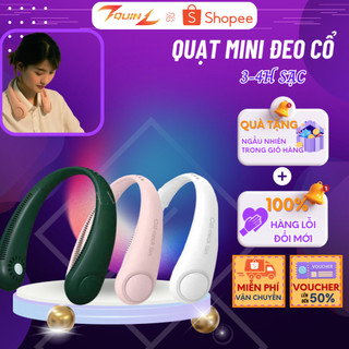 Quạt Mini Đeo Cổ Không Cánh Dung Lượng Pin Lớn 1800mAhm Ba Cấp Độ Gió Chạy Êm Và Mát