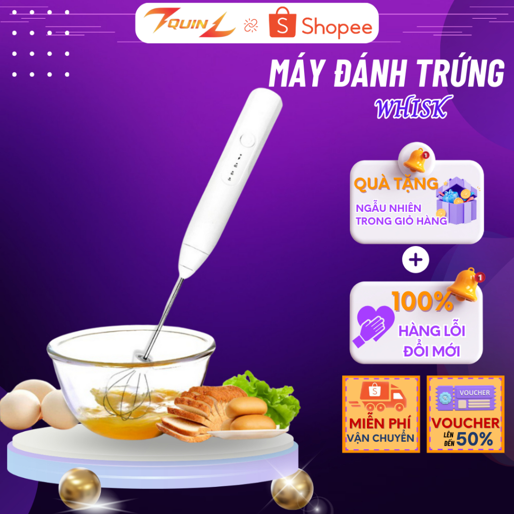 Máy Đánh Trứng Cầm Tay WHISK, Máy Tạo Bọt Cà Phê 3 Chế Độ