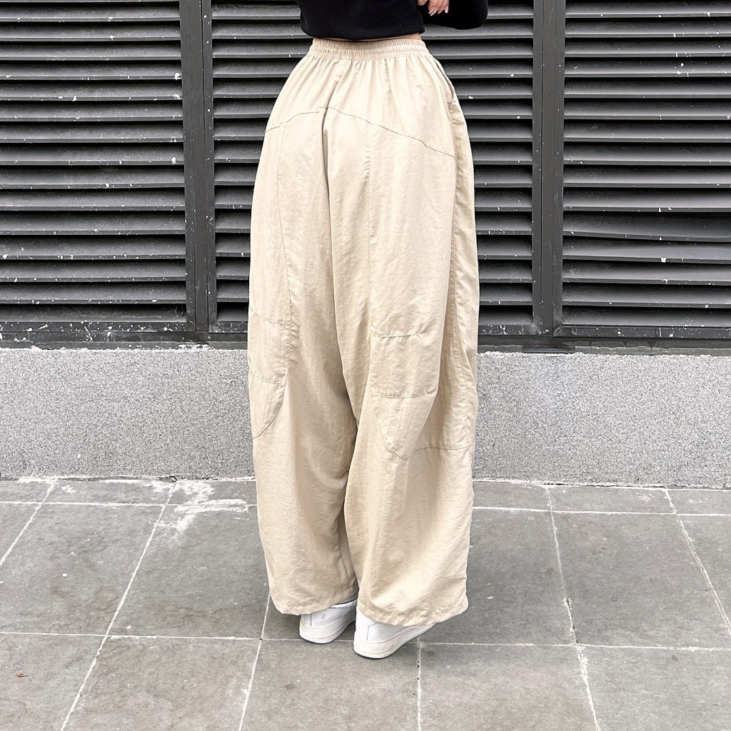 Quần Harem Nữ BIGSIZE Lemone Fashion Quần Harem Gió Nhăn 2 Túi Vải Parachute Dáng Rộng Unisex MA028 | BigBuy360 - bigbuy360.vn