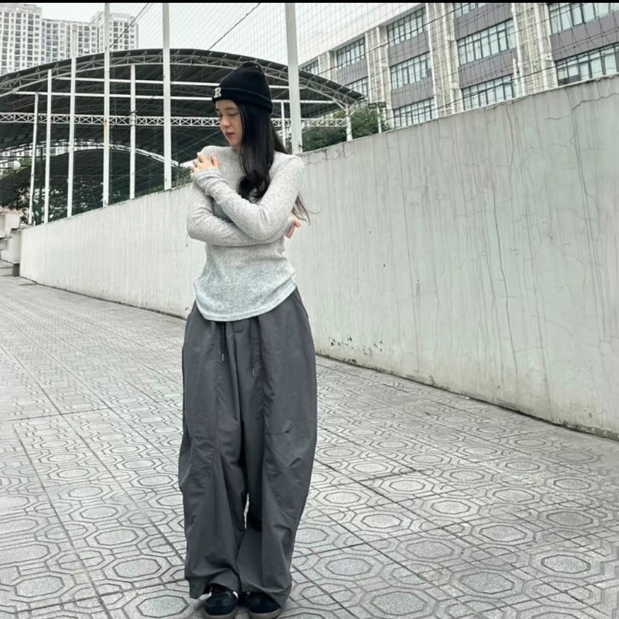 Quần Harem Nữ BIGSIZE Lemone Fashion Quần Harem Gió Nhăn 2 Túi Vải Parachute Dáng Rộng Unisex MA028 | BigBuy360 - bigbuy360.vn