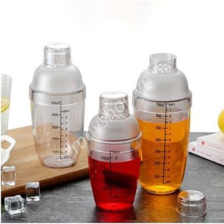 Bình lắc pha chế nhựa Cocktail Shaker có vạch đen chia định lượng