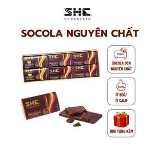 Hộp 12 thanh Socola đen nguyên chất cao cấp mix đủ vị 58%,75%, gừng ấm nồng SHE Chocolate
