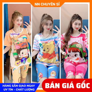 Đồ bộ nữ mặc nhà chất vải mềm mịn mát in caro nhí dễ thương Bộ THUN lửng cho nữ DBRBL SIZE L