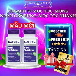 Natrol Biotin 10,000mcg Hỗ Trợ Mọc Tóc - Ngăn Rụng Tóc - Móng Chắc Khỏe
