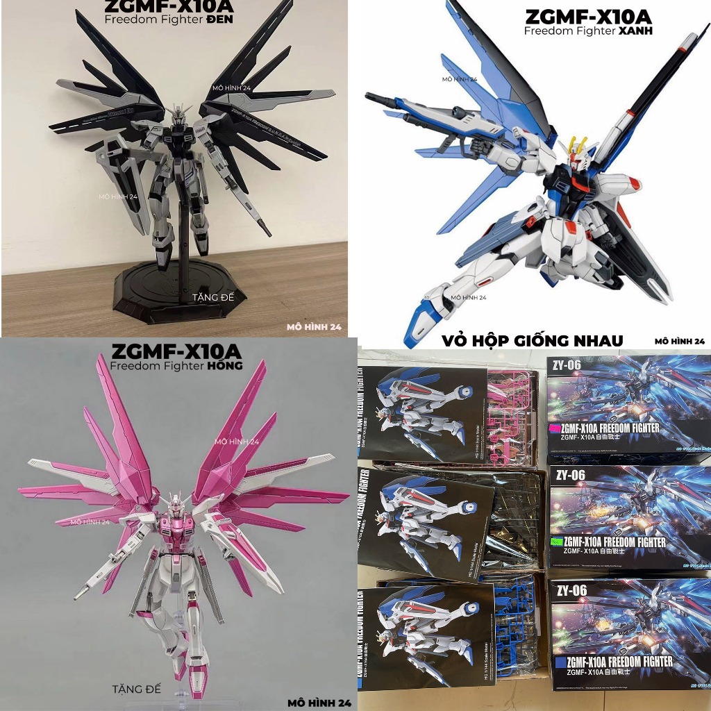 [TẶNG ĐẾ] Mô hình đồ chơi Gundam FReedom Fighter ZGMF-X10A HG tỉ lệ 1/144 robot nhựa lắp ráp daban giá rẻ GUNPLA ZY-06