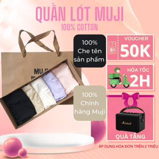 5 Cái Quần Lót Nữ MUJI Cao Cấp Chất Cotton Nhăn - Kháng Khuẩn, Thông Hơi, Thoáng Khí, Co Giãn 4 Chiều Siêu Tốt