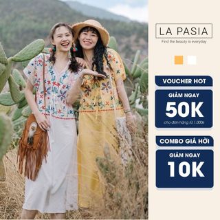 Đầm Thêu Tay Ngắn Cổ Tim LP47 Vải Cotton Thoáng Mát Phong Cách Boho Thời Trang Du Lịch